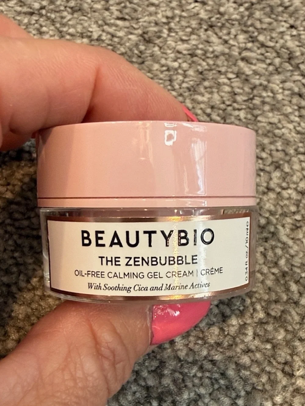 BeautyBio Zenbubble calming gel cream travel size 0.34oz